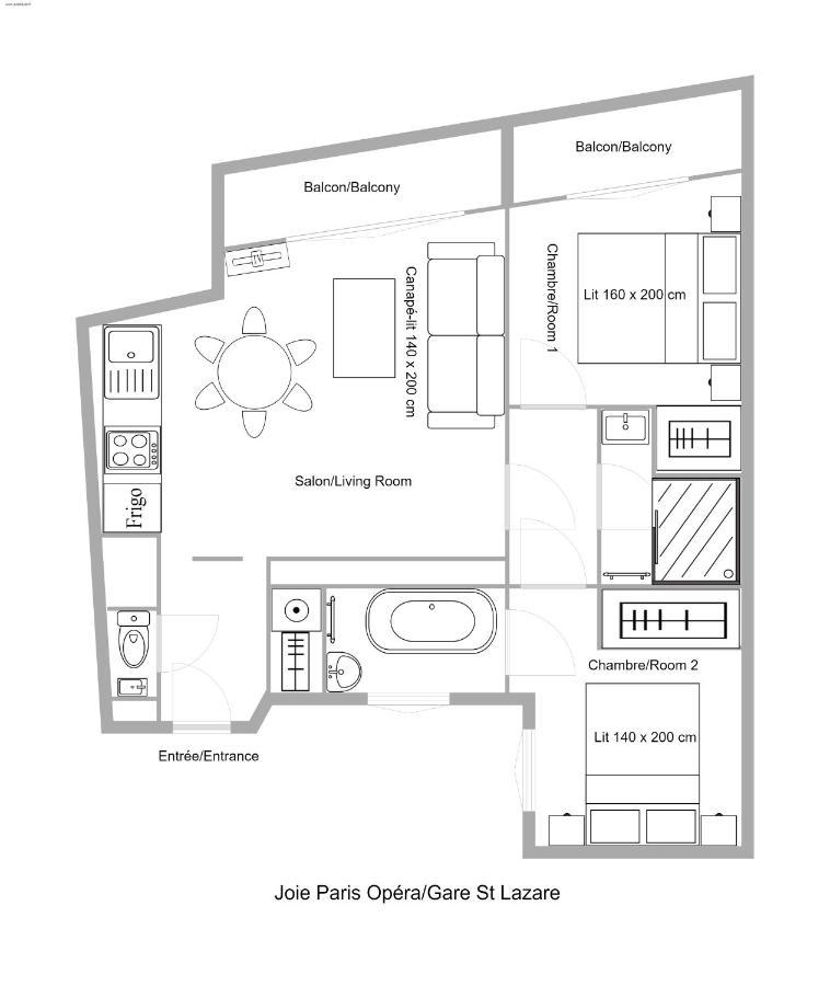 Joie Paris Opéra - Gare St Lazare Apartment Exterior foto
